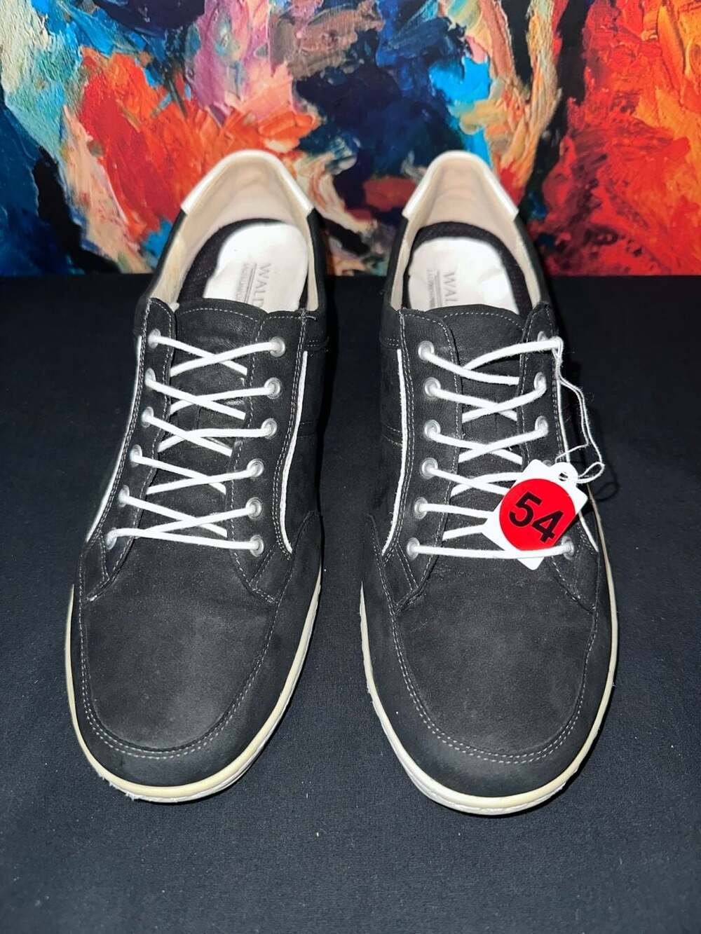 No.54 Waldlaufer Black Leather Comfort Walking Sneakers Size 7.5